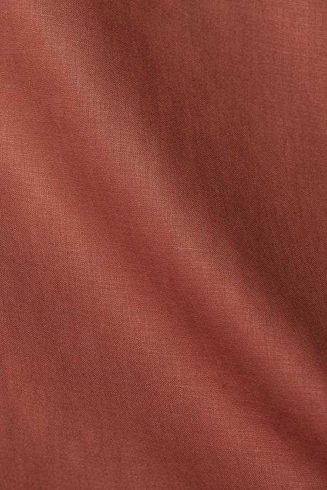 1 Yard Tomato Pure Linen Fabric 5.5 oz, Stone Washed Midweight 54 Inch Solid Weave