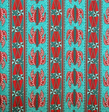 Peachskin Fabric Tonga Sea Turtles Polynesian Floral Print