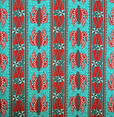 Tonga Sea Turtles Peachskin Fabric - Polynesian Floral Sea Turtles, 44/45" Width (1 Yard)