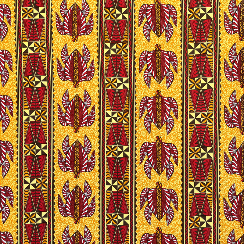 Tonga Sea Turtles Peachskin Fabric - Polynesian Floral Sea Turtles, 44/45" Width (1 Yard)