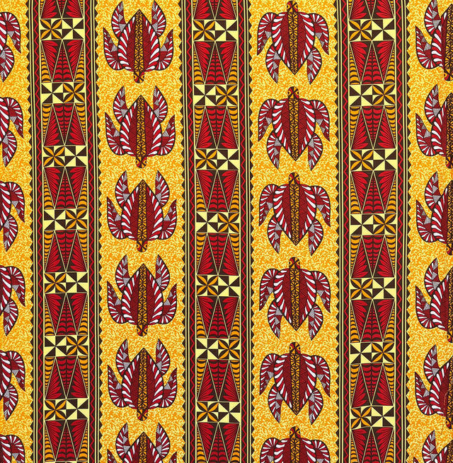 Tonga Sea Turtles Peachskin Fabric - Polynesian Floral Sea Turtles, 44/45" Width (1 Yard)