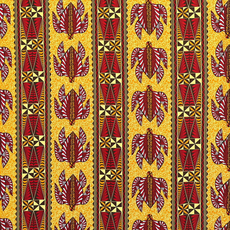Tonga Sea Turtles Peachskin Fabric - Polynesian Floral Sea Turtles, 44/45" Width (1 Yard)