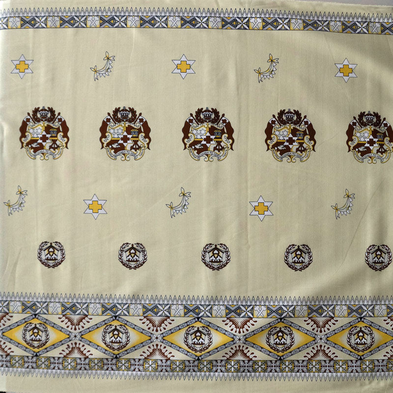 Tonga Seal Double Border Light Barkcloth Fabric - Tongan Seal Double Border, Light Barkcloth, 36" X 45" (1 Yard)