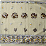 Tonga Seal Double Border Light Barkcloth Fabric - Tongan Seal Double Border, Light Barkcloth, 36" X 45" (1 Yard)