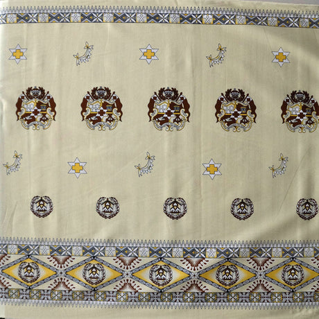 Tonga Seal Double Border Light Barkcloth Fabric - Tongan Seal Double Border, Light Barkcloth, 36" X 45" (1 Yard)