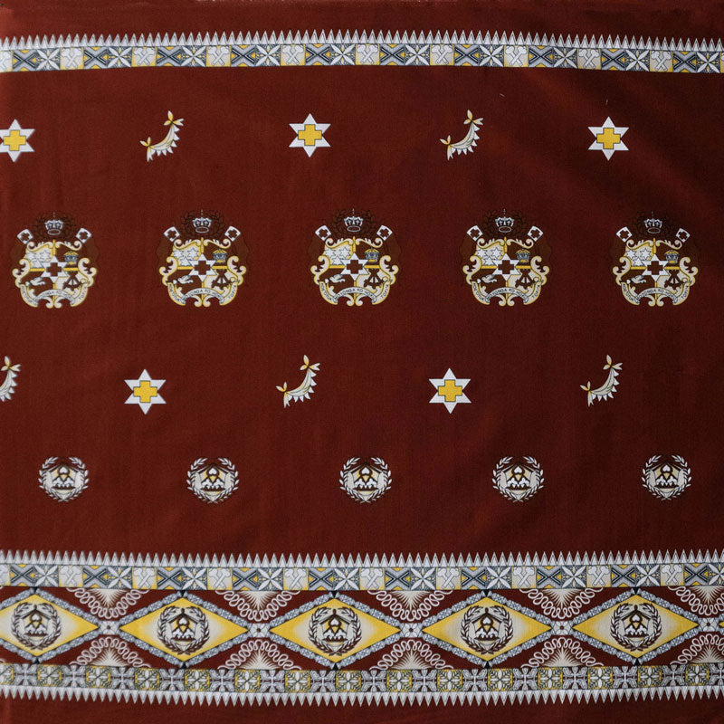 Tonga Seal Double Border Light Barkcloth Fabric - Tongan Seal Double Border, Light Barkcloth, 36" X 45" (1 Yard)
