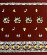Tonga Seal Double Border Light Barkcloth Fabric - Tongan Seal Double Border, Light Barkcloth, 36" X 45" (1 Yard)
