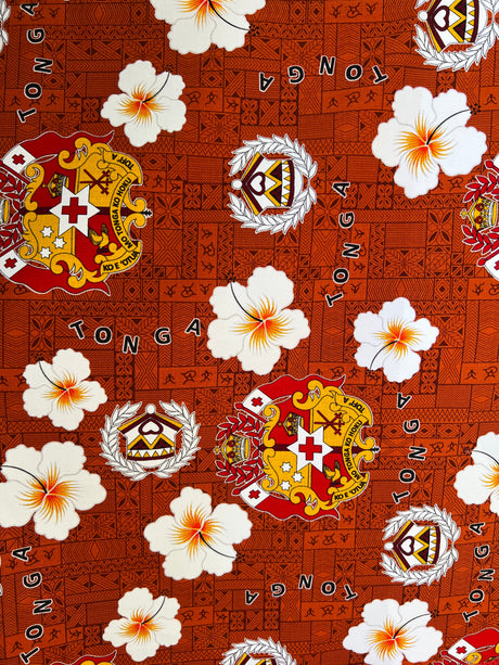 Cotton Barkcloth Tonga Seal Hibiscus Fabric