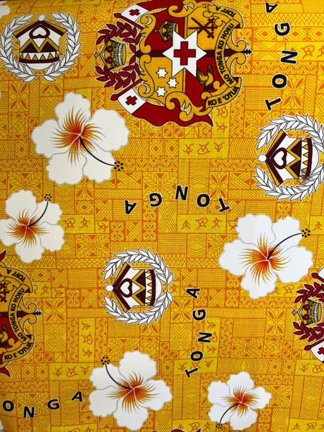 Tonga Seal Hibiscus Cotton Light Barkcloth Fabric - All Over Design, 45" Width (1 Yard)