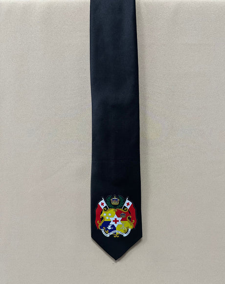 Tonga Seal Tie Polyester Fabric - Tongan National Seal, 56" Length, 3.5" Width (1 Tie)