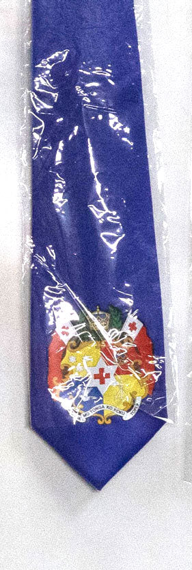 Tonga Seal Tie Polyester Fabric - Tongan National Seal, 56" Length, 3.5" Width (1 Tie)