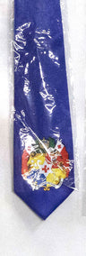 Tonga Seal Tie Polyester Fabric - Tongan National Seal, 56" Length, 3.5" Width (1 Tie)