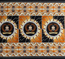 Cotton Barkcloth Tongan Seal Double Border Fabric