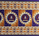 Cotton Barkcloth Tongan Seal Double Border Fabric