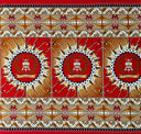 Cotton Barkcloth Tongan Seal Double Border Fabric