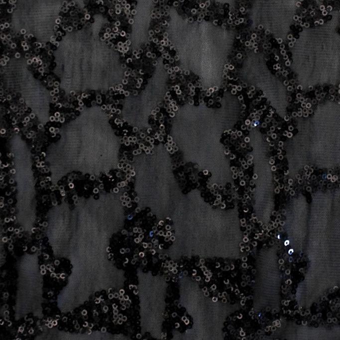 Toni Stretch Mesh Sequin Polyester Fabric - All-Over Sequin Mesh, 58/60" Width, 56" Usable Width, 208 GSM (1 Yard)