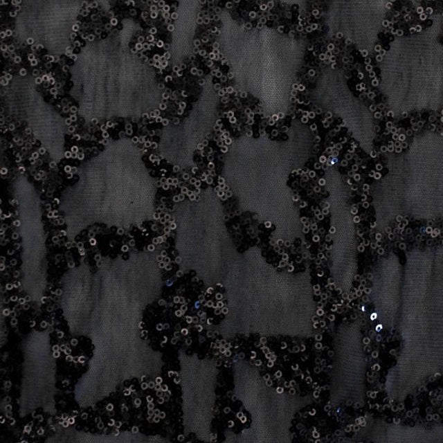 Toni Stretch Mesh Sequin Polyester Fabric - All-Over Sequin Mesh, 58/60" Width, 56" Usable Width, 208 GSM (1 Yard)