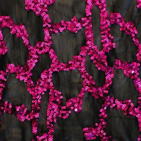 Toni Stretch Mesh Sequin Polyester Fabric - All-Over Sequin Mesh, 58/60" Width, 56" Usable Width, 208 GSM (1 Yard)
