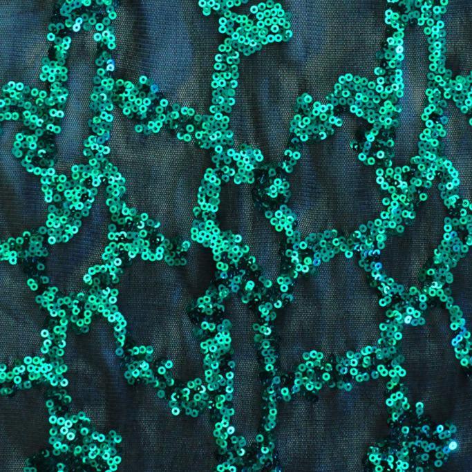Toni Stretch Mesh Sequin Polyester Fabric - All-Over Sequin Mesh, 58/60" Width, 56" Usable Width, 208 GSM (1 Yard)