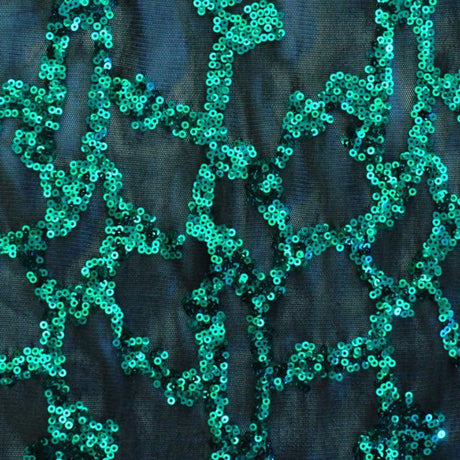 Toni Stretch Mesh Sequin Polyester Fabric - All-Over Sequin Mesh, 58/60" Width, 56" Usable Width, 208 GSM (1 Yard)