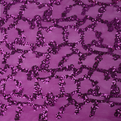 Toni Stretch Mesh Sequin Polyester Fabric - All-Over Sequin Mesh, 58/60" Width, 92% Polyester 8% Spandex, 1 Yard