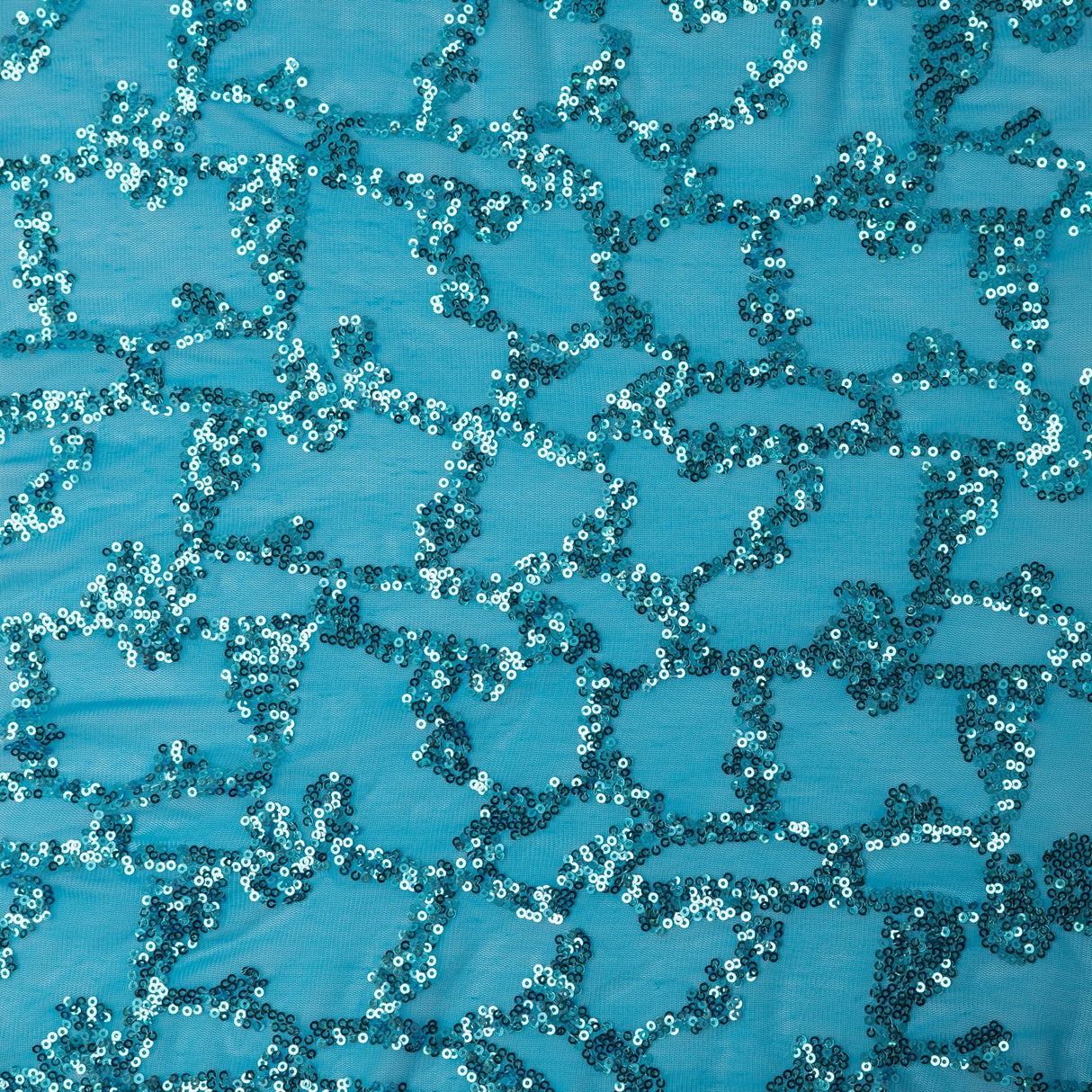 Toni Stretch Mesh Sequin Polyester Fabric - All-Over Sequin Mesh, 58/60" Width, 56" Usable Width, 208 GSM (1 Yard)