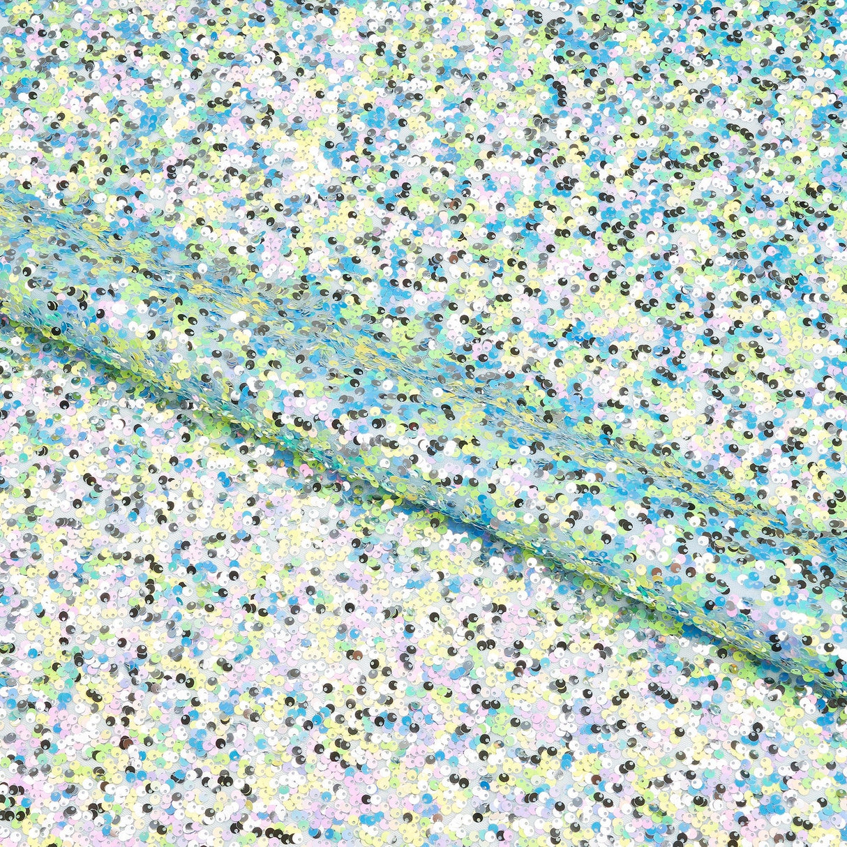 Mesh Sequin Fabric Bright Blue