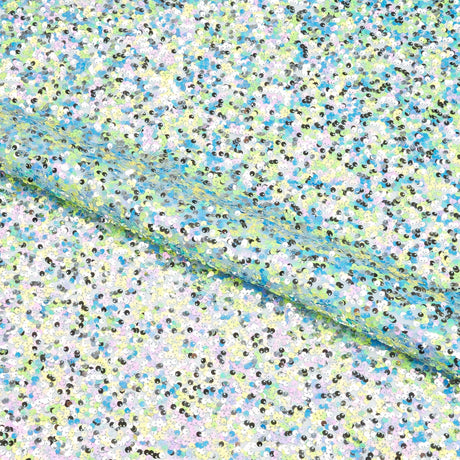 Too Fun Mesh Sequin Fabric - Bright Blue, Mesh Sequin, 54/56" Cut Width, 50" Usable Width (1 Yard)
