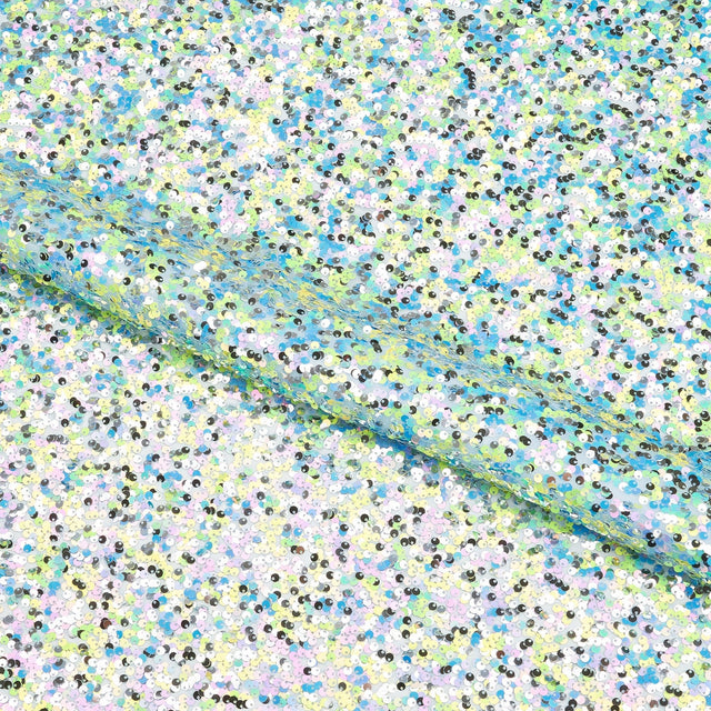 Too Fun Mesh Sequin Fabric - Bright Blue, Mesh Sequin, 54/56" Cut Width, 50" Usable Width (1 Yard)