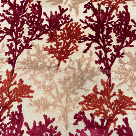 Cut Velvet Upholstery Fabric Barbados Coral Pattern
