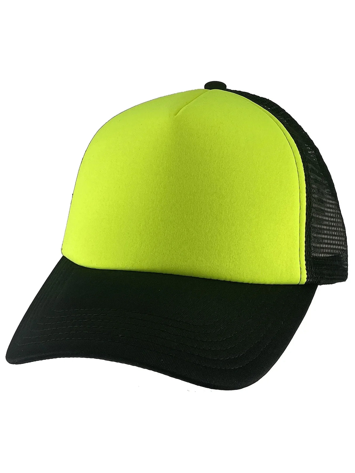 Trucker Hats Caps - Neon Yellow/Black, Adjustable (1 Unit)
