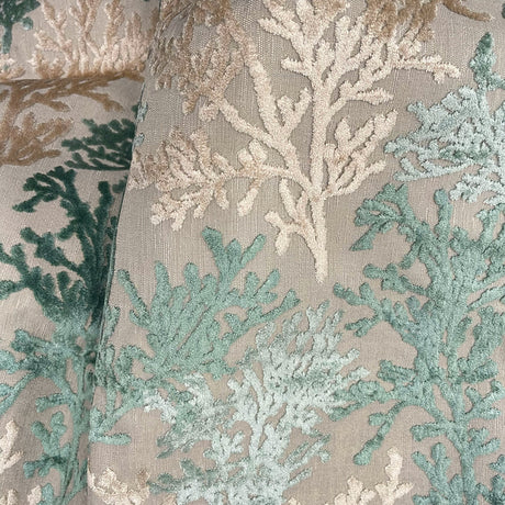 Cut Velvet Upholstery Fabric Barbados Coral Pattern