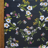 Swim Knit Tossed Flowers on Black