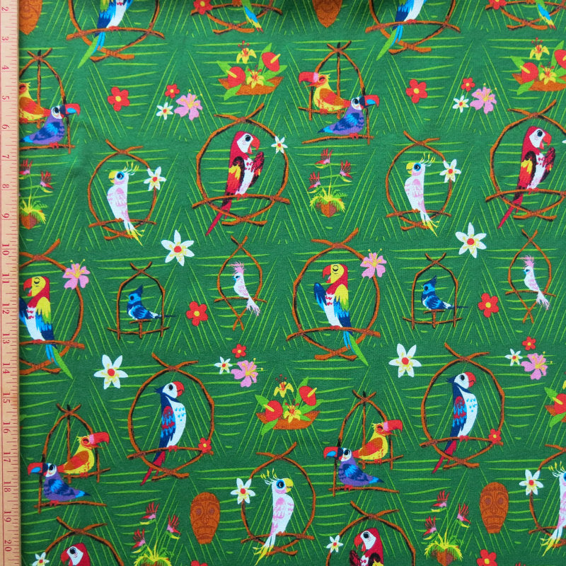 Cotton Knit Parrot Party Novelty Print