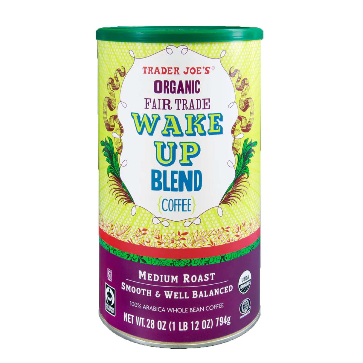 Trader Joe's Organic Fair Trade Wake Up Blend Coffee 28 oz