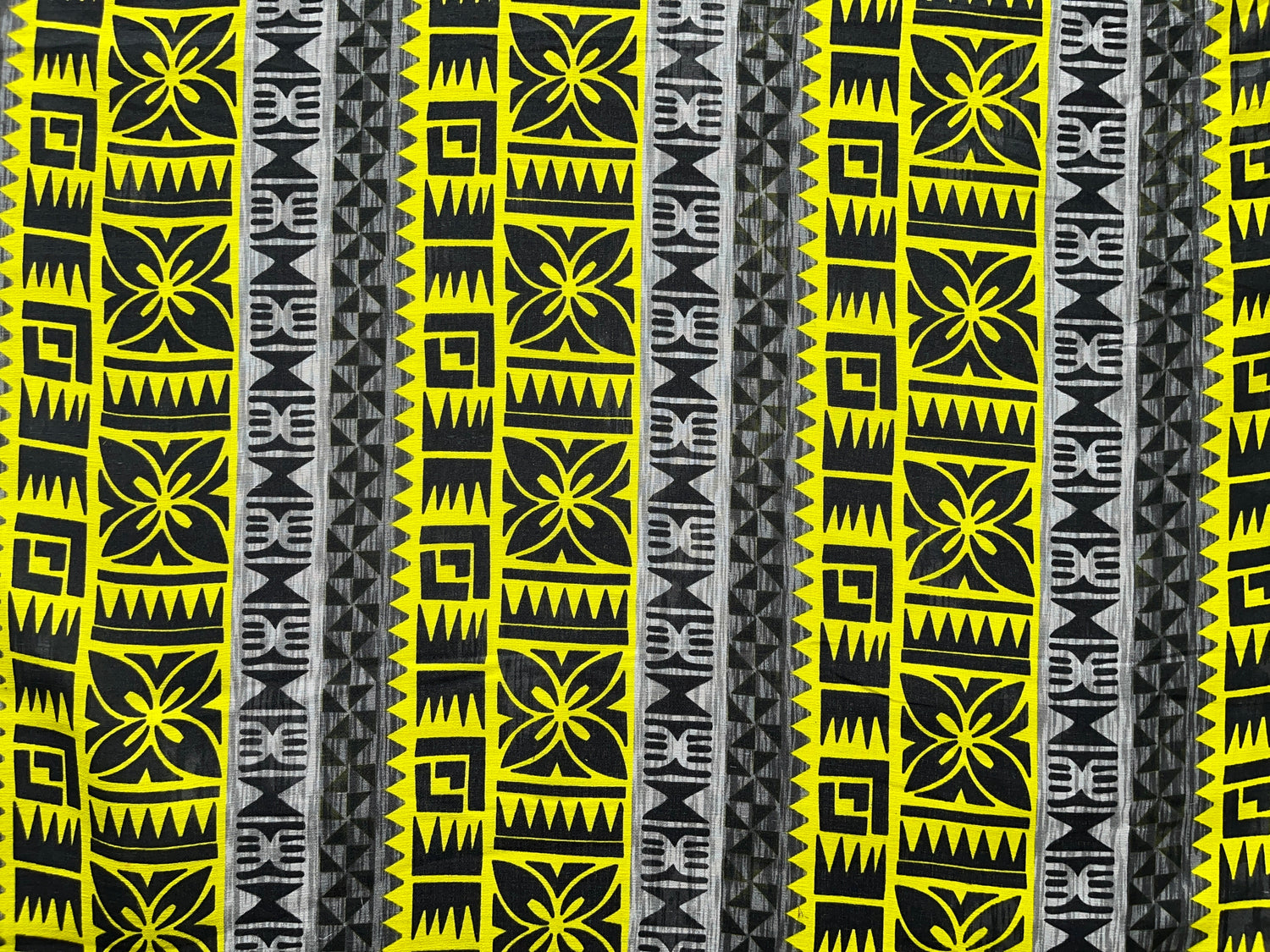 Traditional Fiji Cotton Fabric - Fijian Tapa Print, 45" Width (1 Yard)