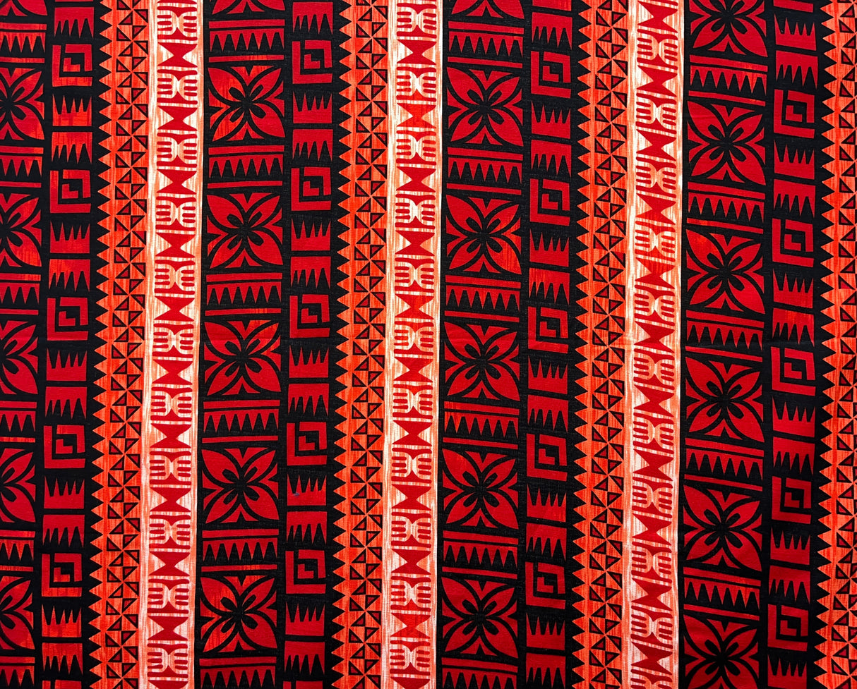 Traditional Fiji Cotton Fabric - Fijian Island Print, 45" Width (1 Yard)