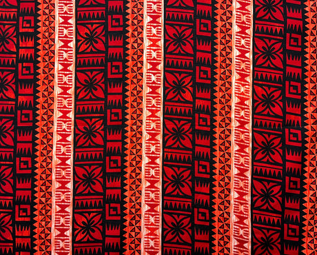Traditional Fiji Cotton Fabric - Fijian Island Print, 45" Width (1 Yard)