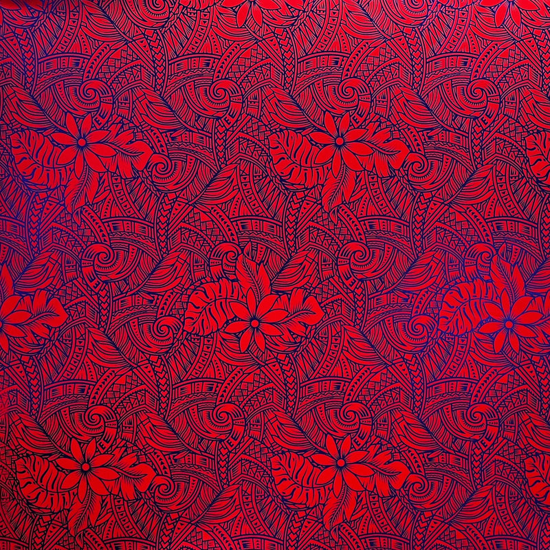 Polyester Print Tropical Leaves Foil Fabric
