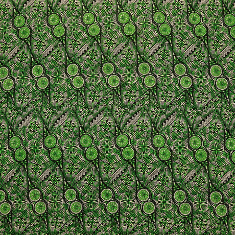Traditional Polynesian Fijian Print Cotton Light Barkcloth Fabric - Polynesian Fijian Print, 45" Width (1 Yard)