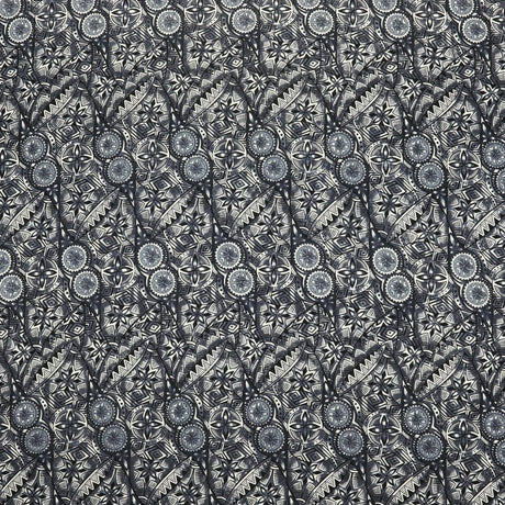 Traditional Polynesian Fijian Print Cotton Light Barkcloth Fabric - Multi Color Polynesian Print, 45" Width (1 Yard)