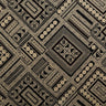 Traditional Polynesian Geometric Design Cotton Light Barkcloth Fabric - Brown, Dark Brown, 45" Width (1 Yard)