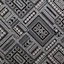 Traditional Polynesian Geometric Design Cotton Light Barkcloth Fabric - Brown, Dark Brown, 45" Width (1 Yard)