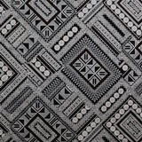 Traditional Polynesian Geometric Design Cotton Light Barkcloth Fabric - Brown, Dark Brown, 45" Width (1 Yard)