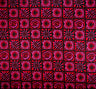 Traditional Polynesian Tapa Checkered Design Cotton Light Barkcloth Fabric - Fuchsia & Black, Rust & Cream, Navy & Gold, Blue & Yellow, Green & Blue, 45" Width (1 Yard)