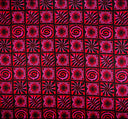 Traditional Polynesian Tapa Checkered Design Cotton Light Barkcloth Fabric - Fuchsia & Black, 45" Width (1 Yard)