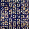 Traditional Polynesian Tapa Checkered Design Cotton Light Barkcloth Fabric - Fuchsia & Black, 45" Width (1 Yard)