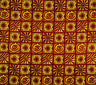 Traditional Polynesian Tapa Checkered Design Cotton Light Barkcloth Fabric - Fuchsia & Black, 45" Width (1 Yard)