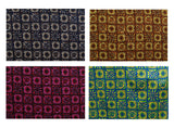 Traditional Polynesian Tapa Checkered Design Cotton Light Barkcloth Fabric - Fuchsia & Black, 45" Width (1 Yard)