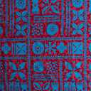 Traditional Polynesian Tapa Design Cotton Fabric - White/Red, 45" Width (1 Yard)